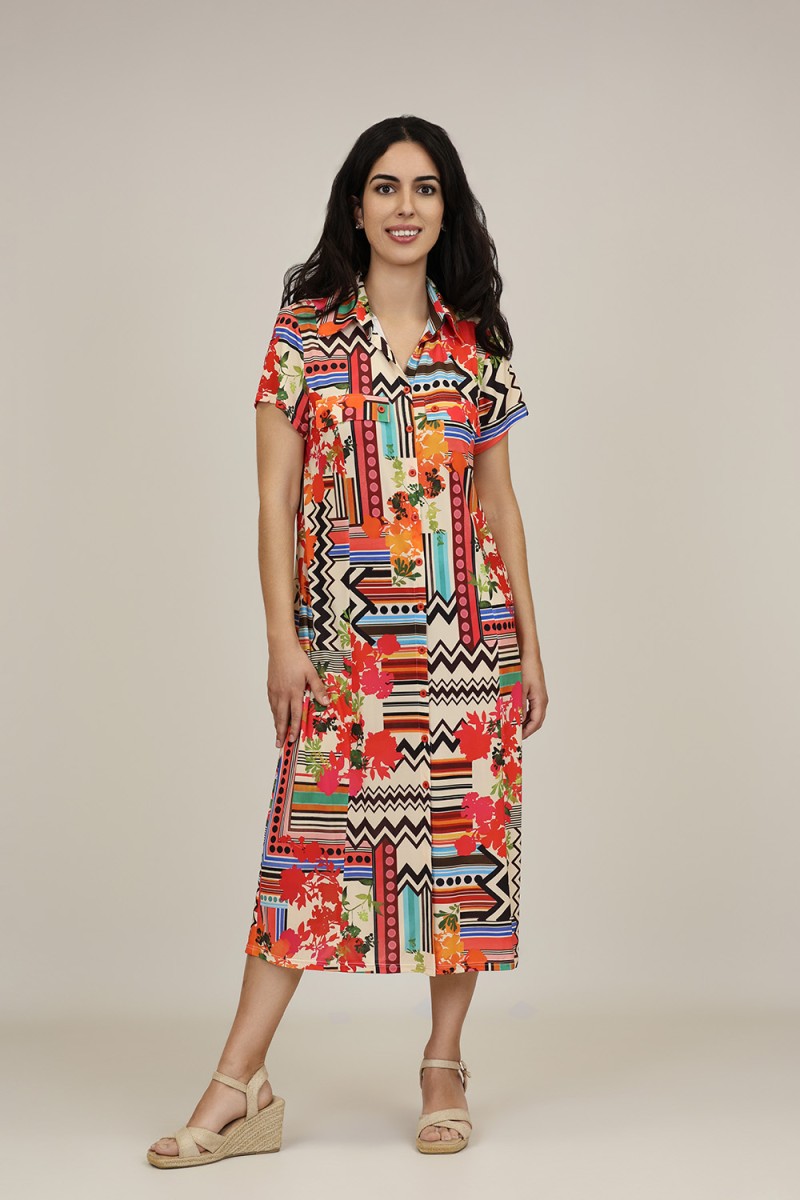 Vestido Midi Estampado| Vestido Boho|  M47 Modas Benidorm