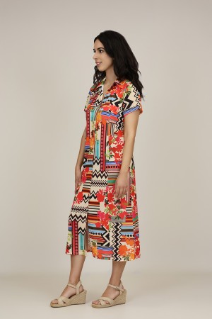 Vestido Midi Estampado| Vestido Boho|  M47 Modas Benidorm