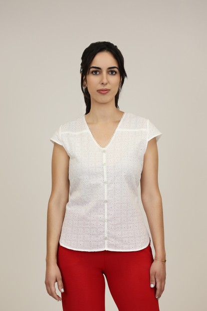 Sleevless Printed Multicolored Blouse| M47 Modas Benidorm