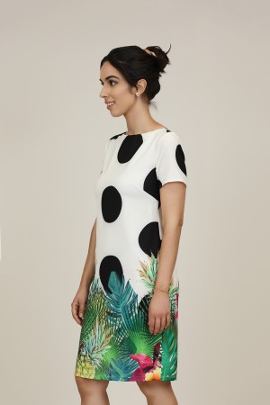 Midi Dress Flared Cut Seventies Print| M47 Modas Benidorm