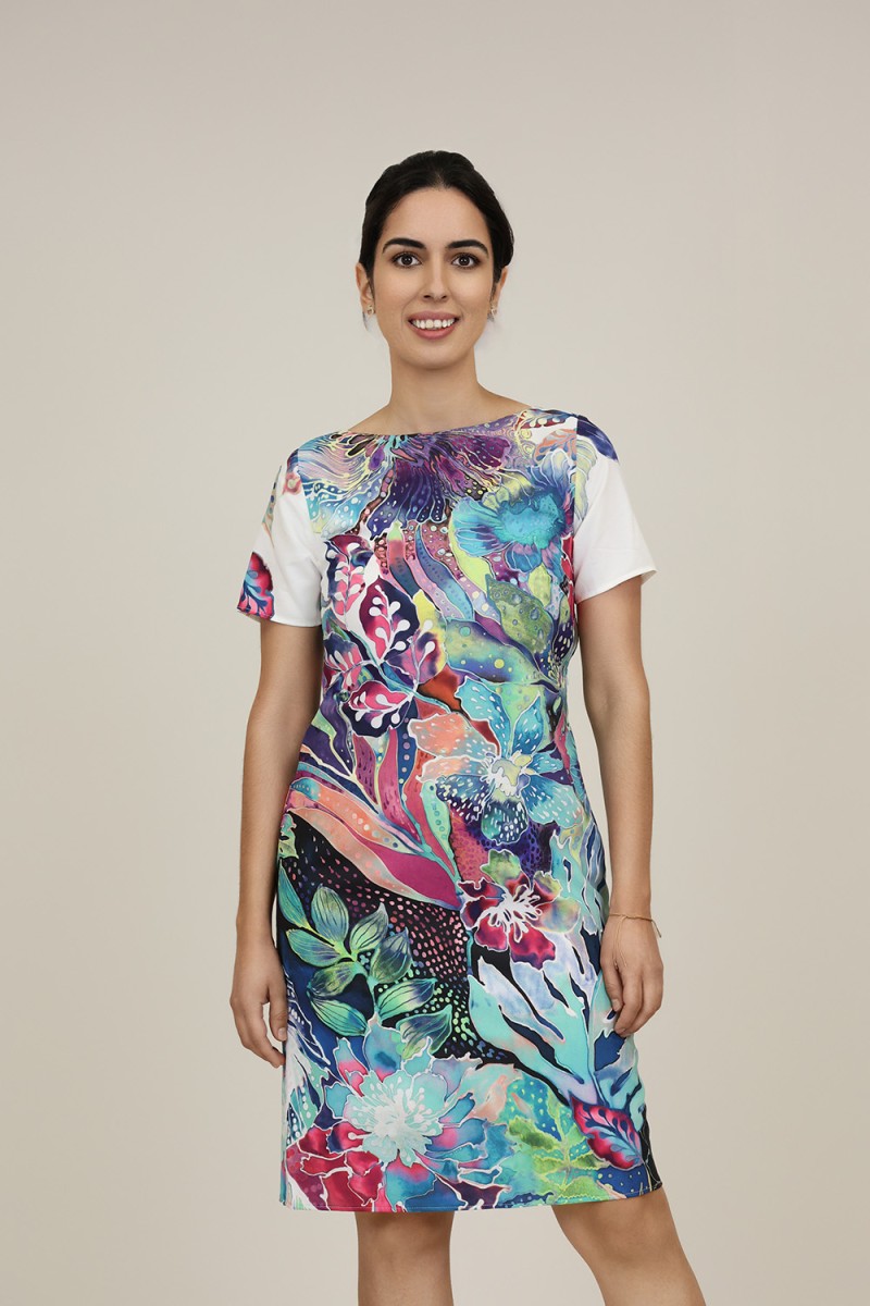 Midi Dress Flared Cut Seventies Print| M47 Modas Benidorm