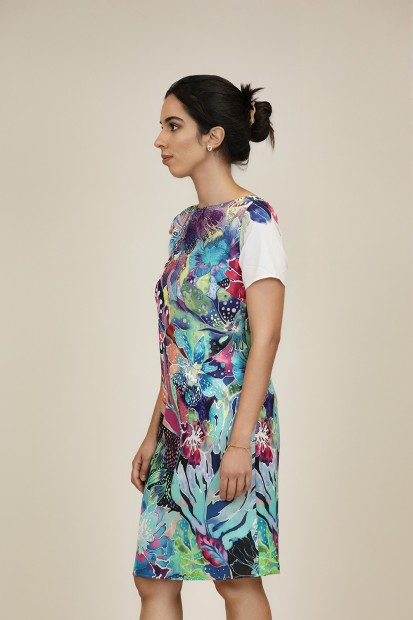 Midi Dress Flared Cut Seventies Print| M47 Modas Benidorm