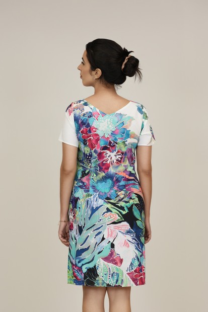 Midi Dress Flared Cut Seventies Print| M47 Modas Benidorm
