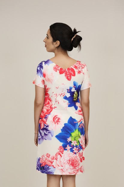 Midi Dress Flared Cut Seventies Print| M47 Modas Benidorm