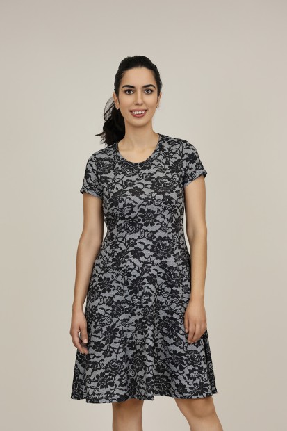 Vestido Midi Estampado | Vestido Punto| M47 Modas Benidorm
