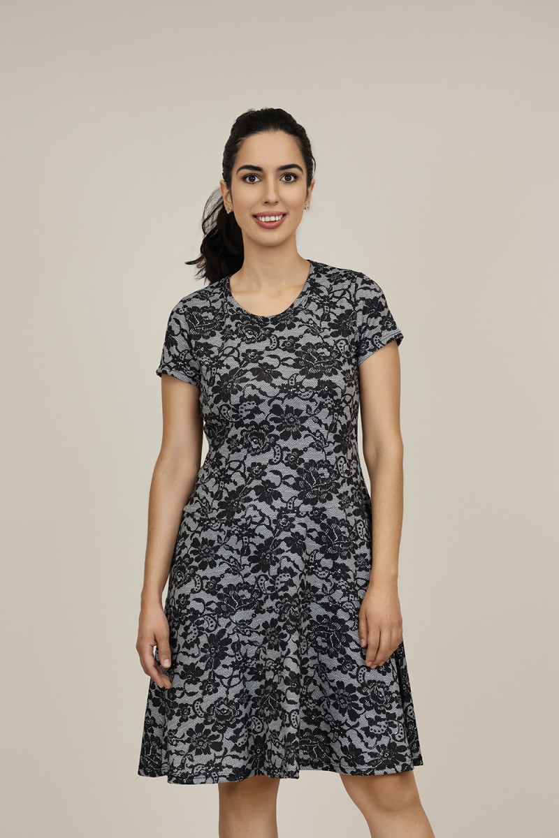 Vestido Midi Estampado | Vestido Punto| M47 Modas Benidorm