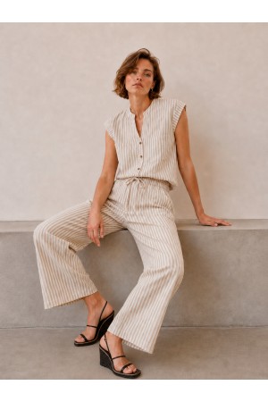 Pantalon Recto | Pantalon lino Rayas | M47 Modas Benidorm