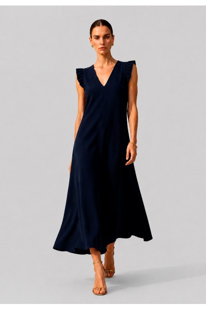 Vestido Maxi Liso | Vestido Lino | M47 Modas Benidorm