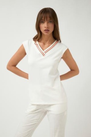 Cotton an organza T- shirt| M47 Modas Benidorm