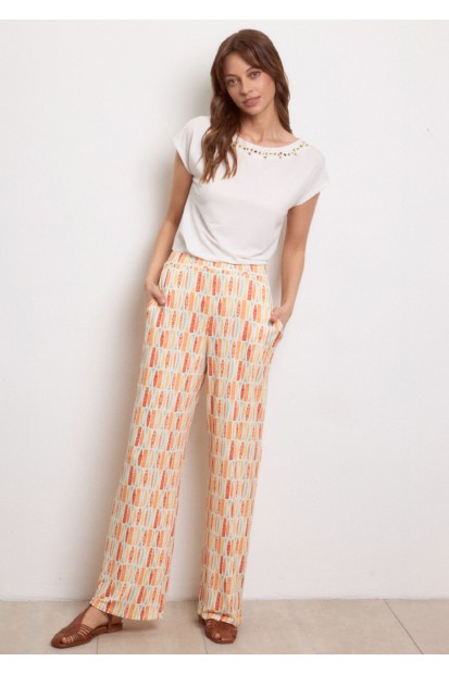 Palazzo Pants Flower Print| M47 Modas Benidorm