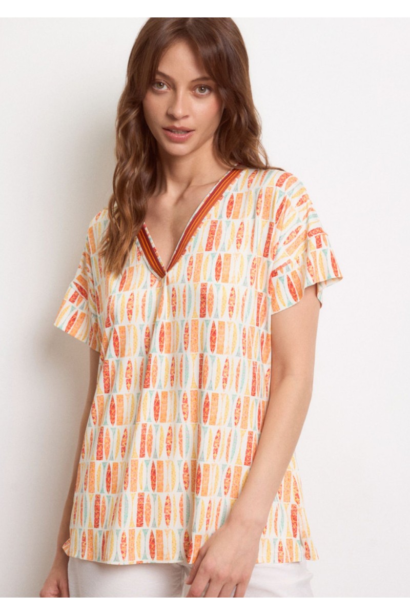 Flowing Printed Blouse| M47 Modas Benidorm