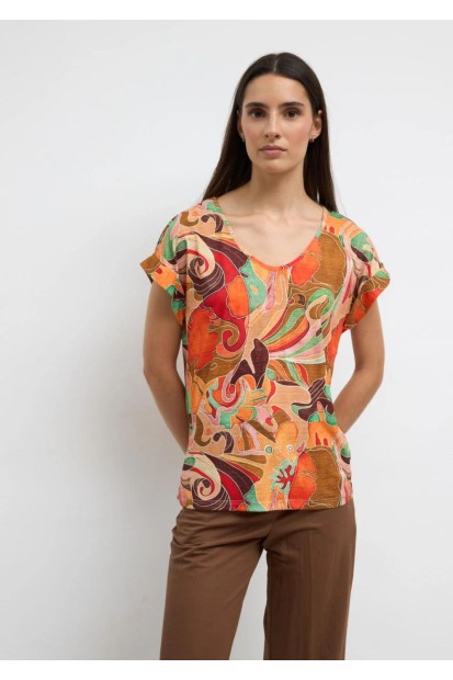 Sleevless Printed Multicolored Blouse| M47 Modas Benidorm