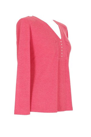  Knit Top Tricot Print V-Neck Design| M47 Modas Benidorm