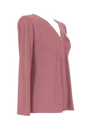  Knit Top Tricot Print V-Neck Design| M47 Modas Benidorm
